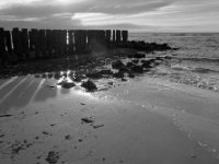 Zeelandschap I : Oostkapelle, Zeeland, landschappen, set36, zee, zonsondergang, zwartwit