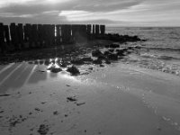 Zeelandschap I : Oostkapelle, Zeeland, landschappen, set36, zee, zonsondergang, zwartwit